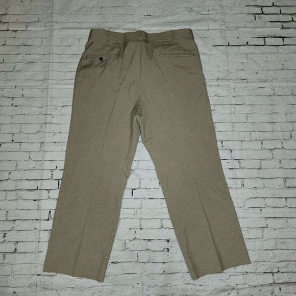 Hamilton House Dress Pants Mens 36×28 Straight Leg Pleated Front Khaki - Picture 9 of 12